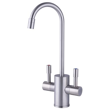 Ready Hot Brushed Nickel Hot and Cold Water Faucet for Water Tanks, Includes Safety Lock 42-RH-F560-BN
